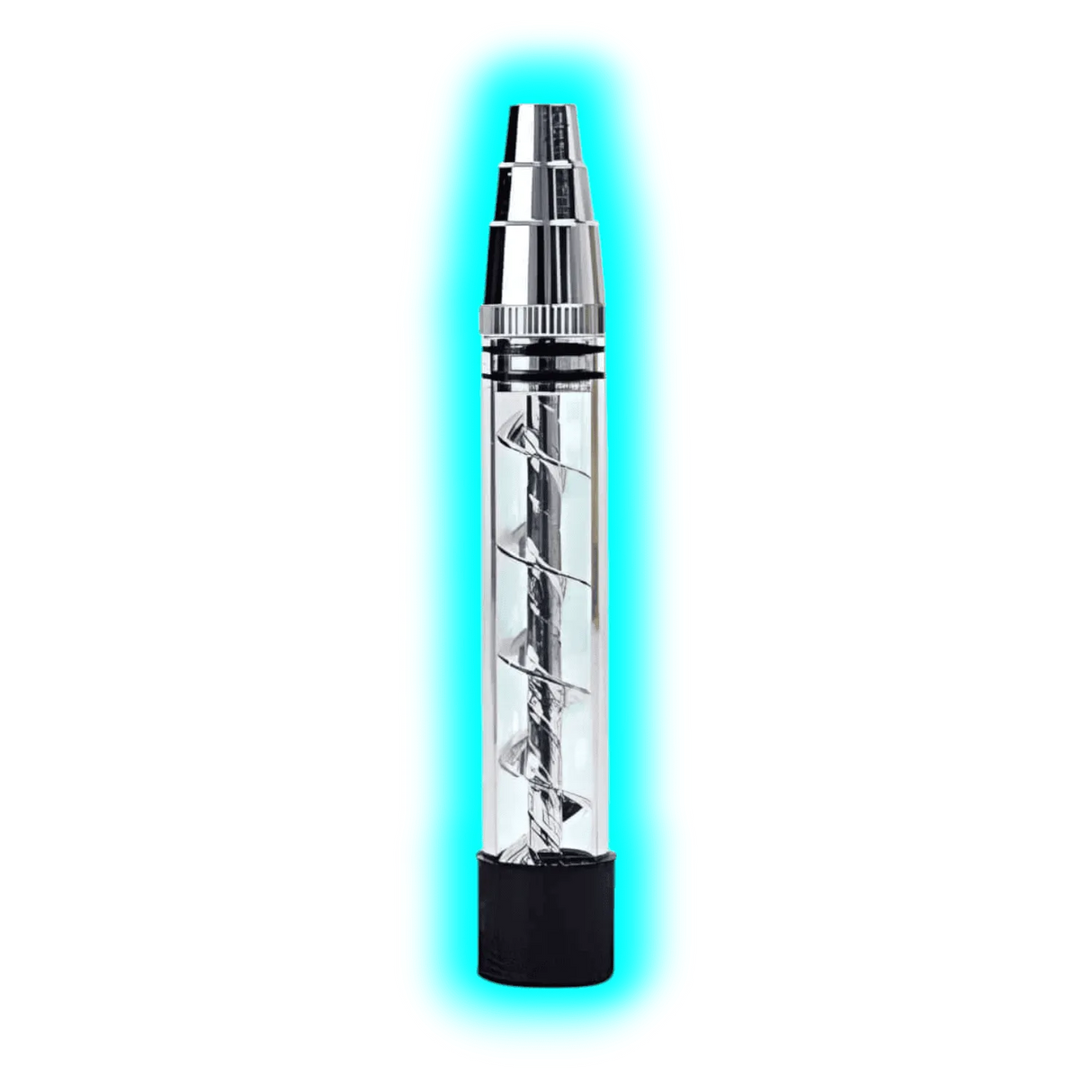 3 in 1 Glass Twist Pipe Silver