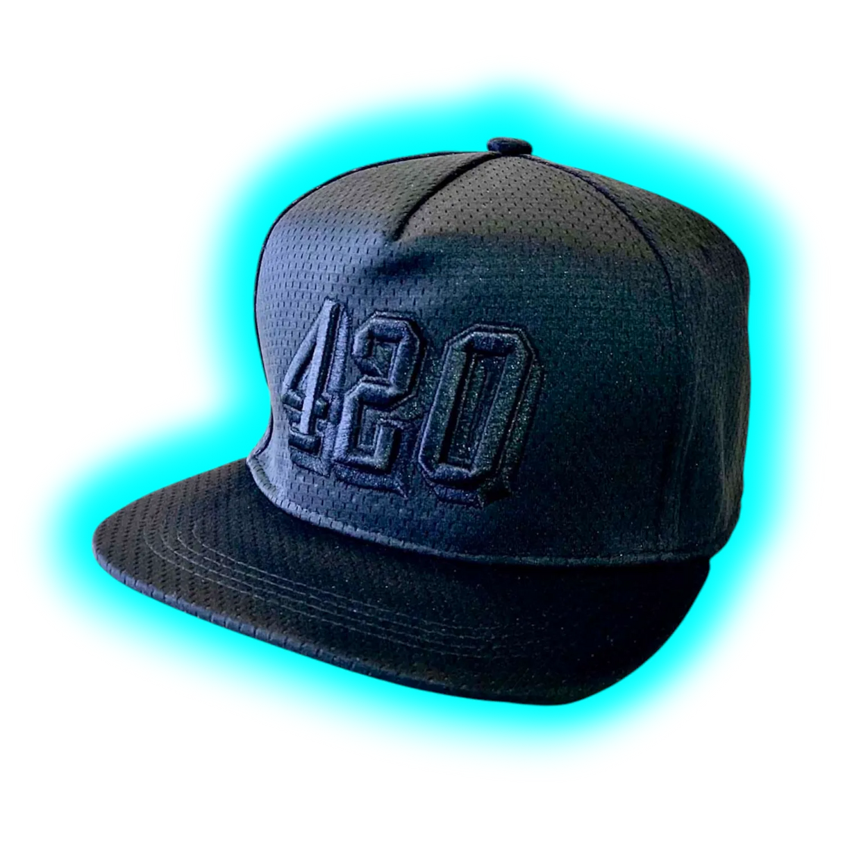 420 - 3D Embroidery Cap - Black on Black