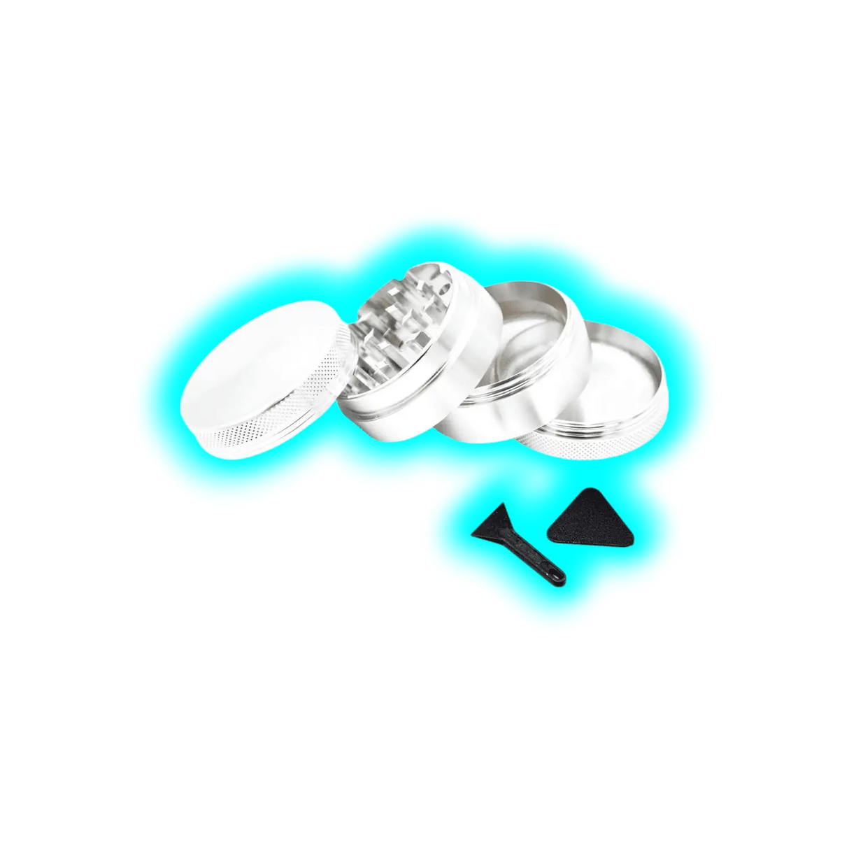 Aluminium Grinder Silver 4 Parts 50mm