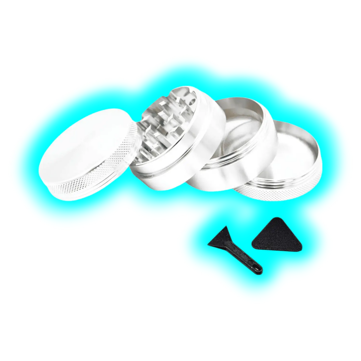 Aluminium Grinder Silver 4 Parts 50mm