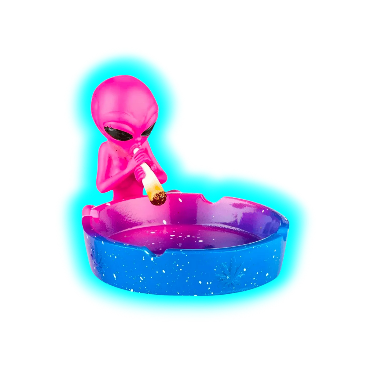 Ashtray Alien Blue Pink 12.5cm