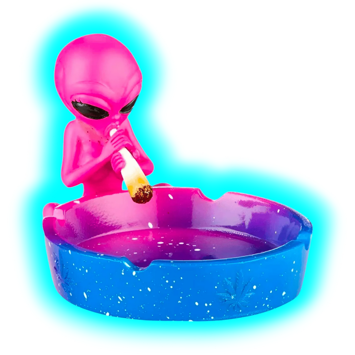 Ashtray Alien Blue Pink 12.5cm