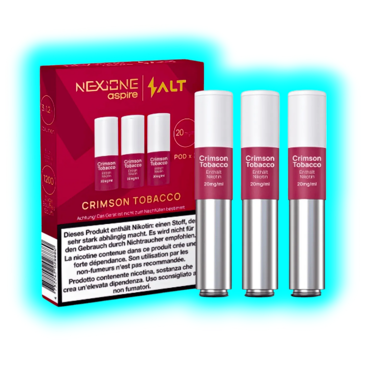 Aspire Nexione Salt Crimson Tobacco Pod 20mg 3pcs