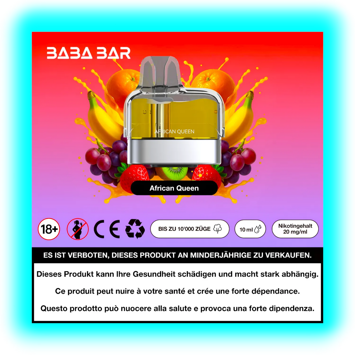 Baba Bar Pod Africa Queen 10ml 20mg/ml