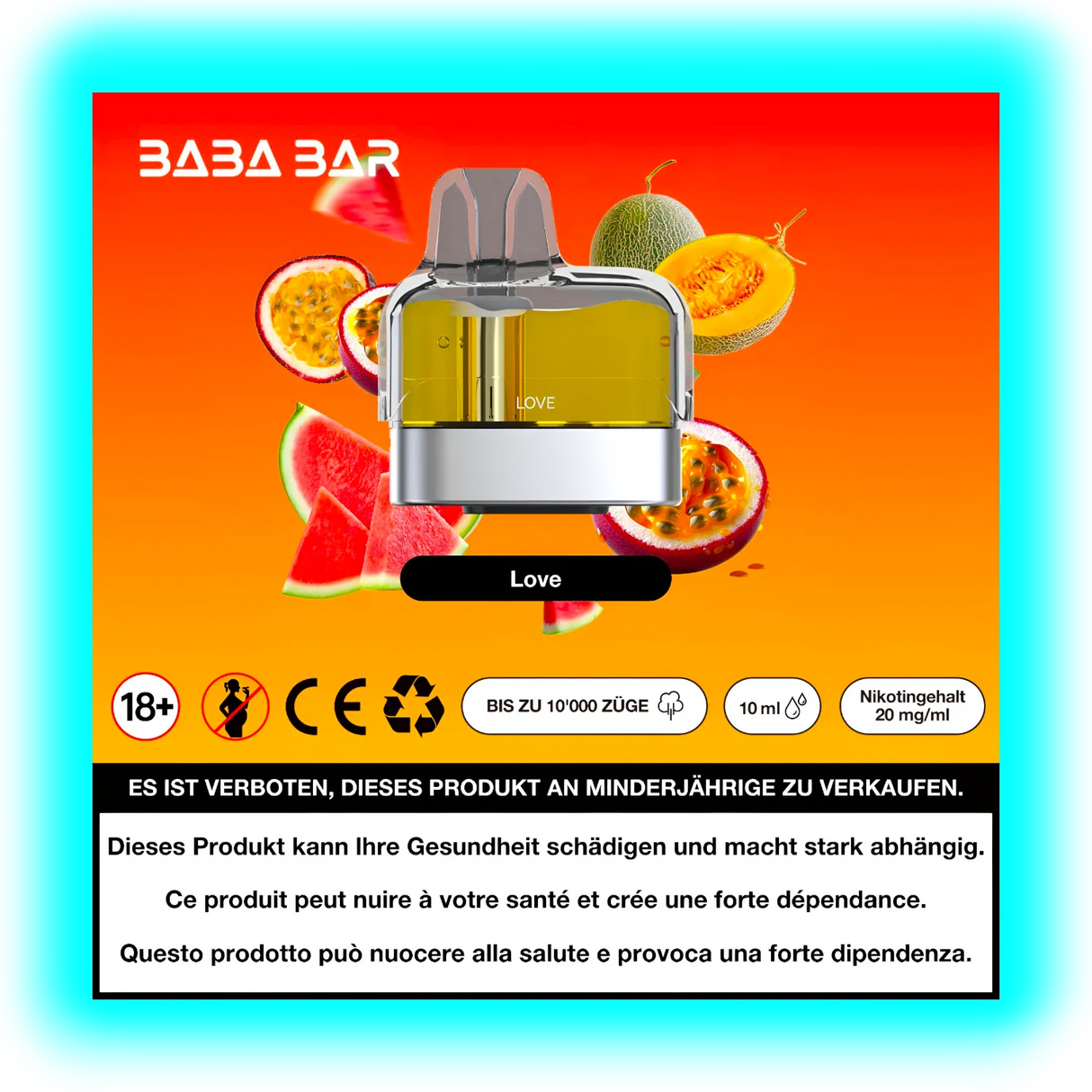 Baba Bar Pod Love 10ml 20mg/ml