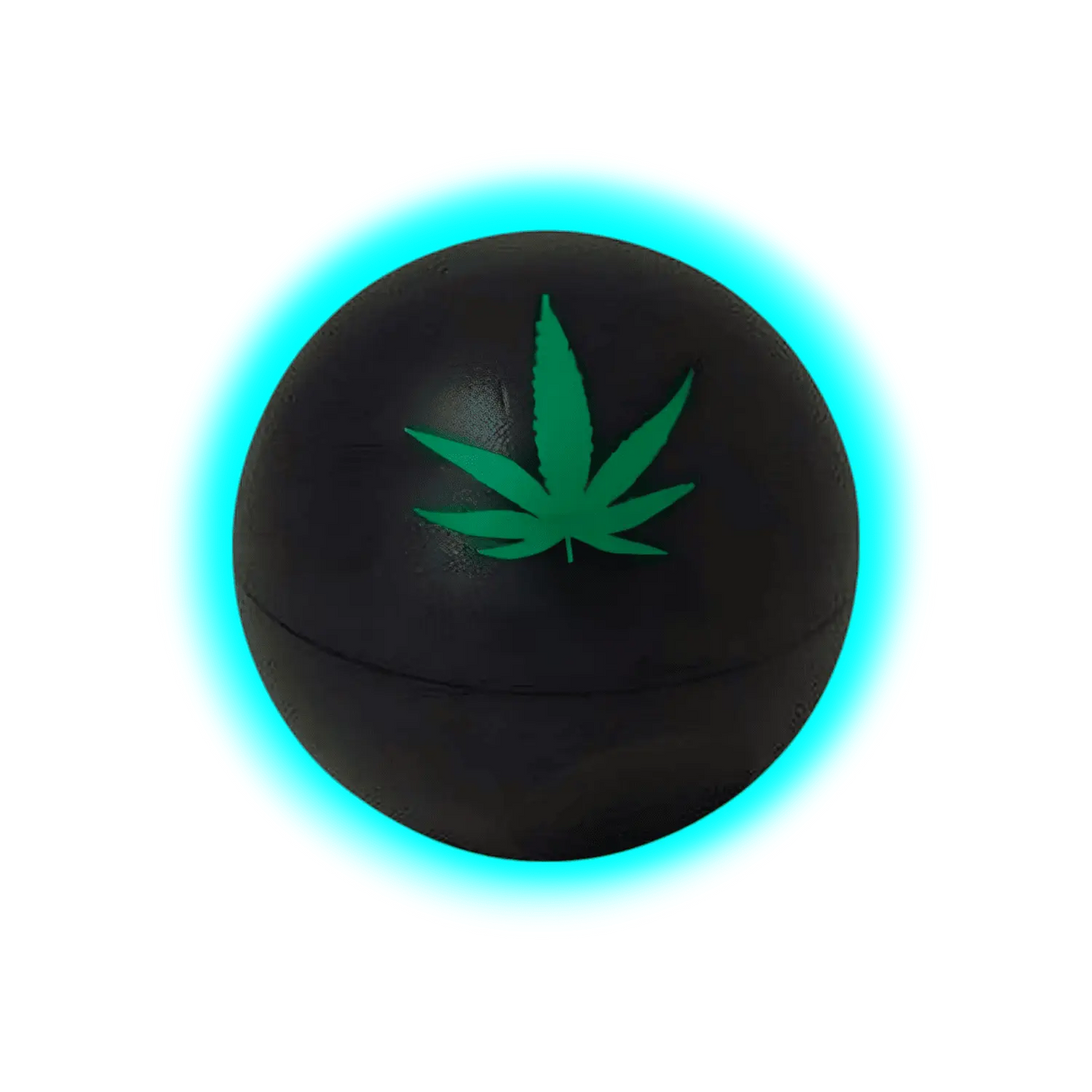 Ball Grinder with Hemp Leaf black