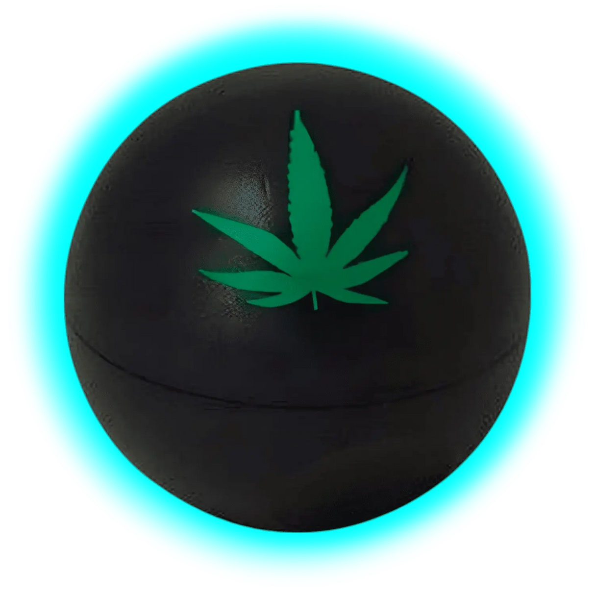 Ball Grinder with Hemp Leaf black