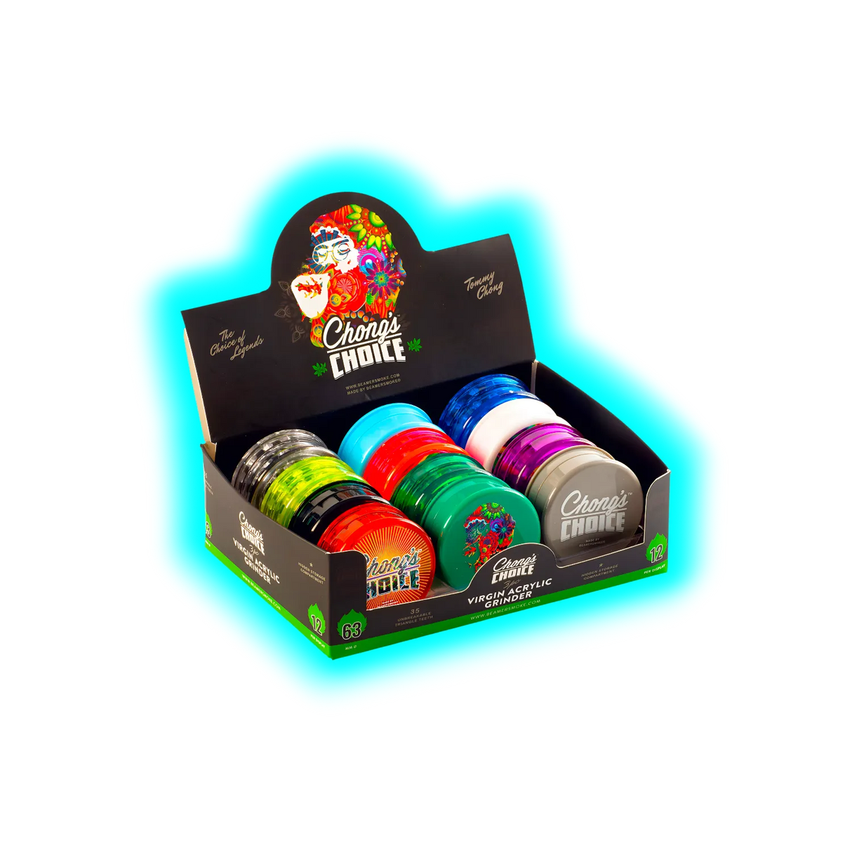 Grinder in acrilico Beamer Candles x Tommy Chongs, 63 mm, assortiti.