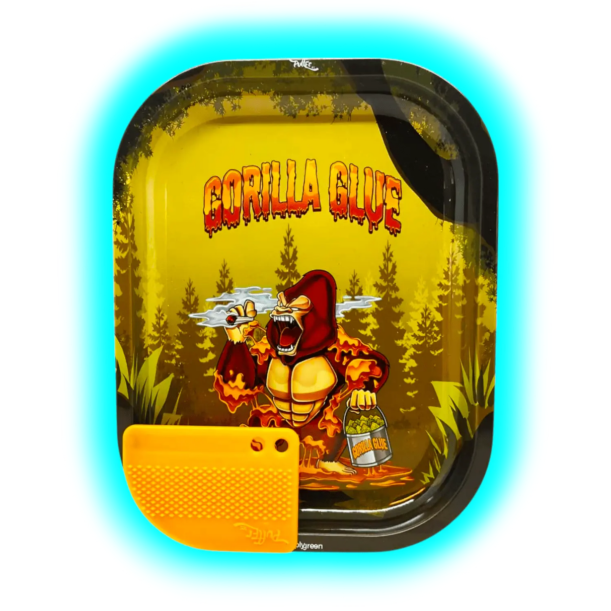 Best Buds Metal Rolling Tray S Gorilla Glue with Magnetic Grinder Card 140 x 180mm