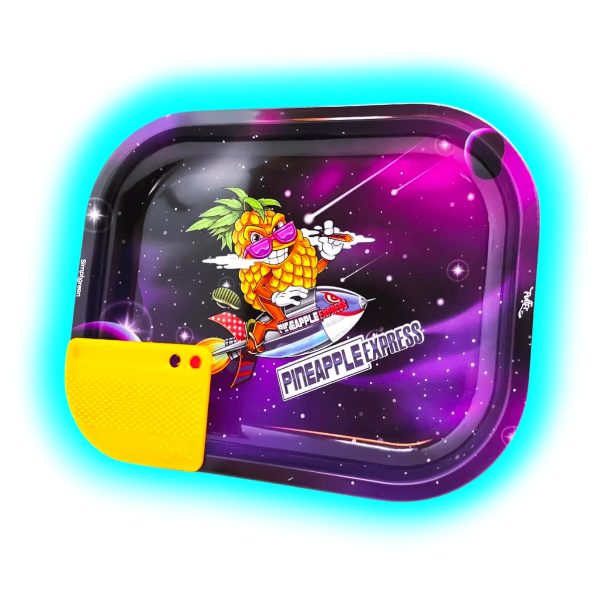 Best Buds Metal Rolling Tray S Superhigh Pineapple Express with Magnetic Grinder Card 140 x 180mm