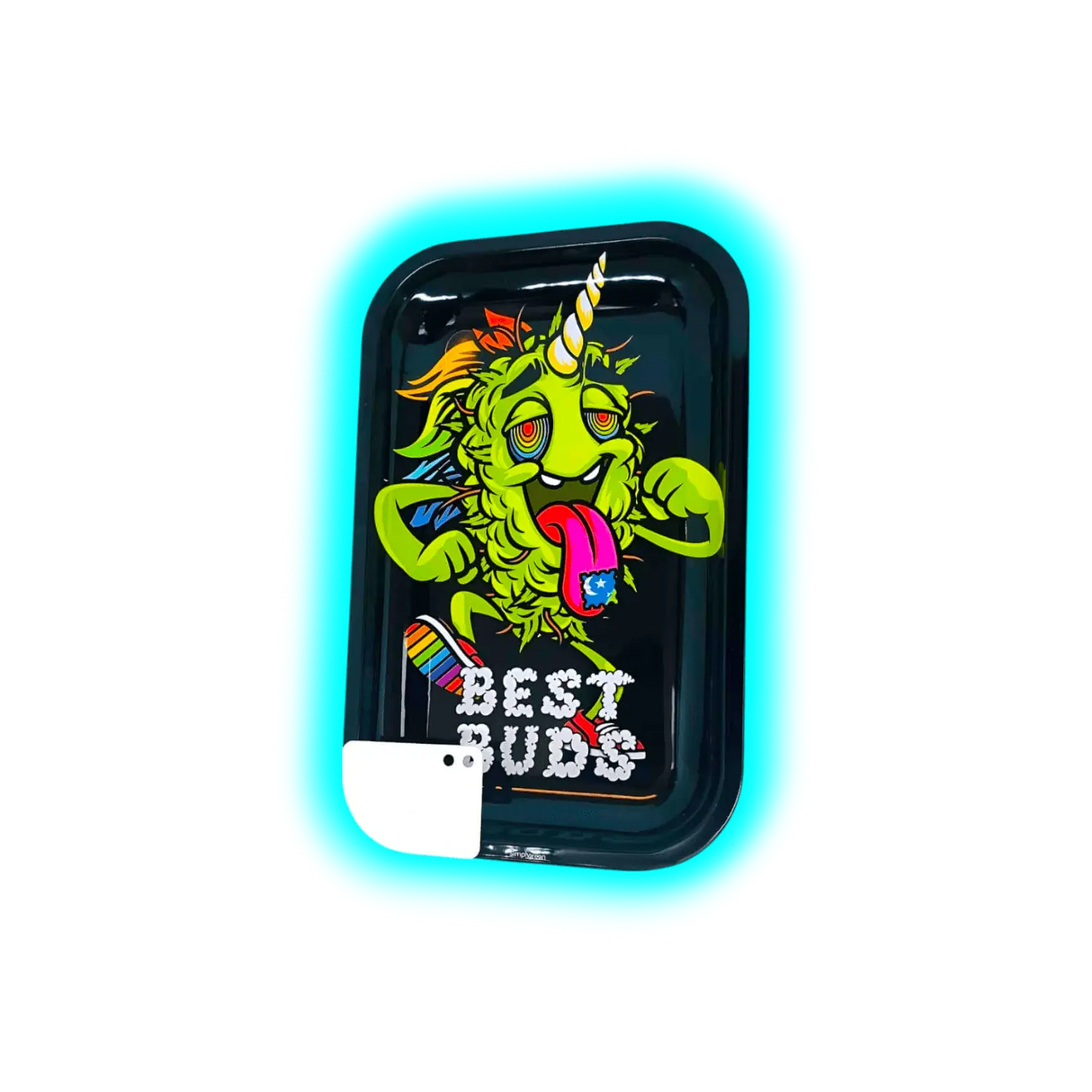 Best Buds Rolling Tray M LSD with Magnetic Grinder Card 175 x 275mm