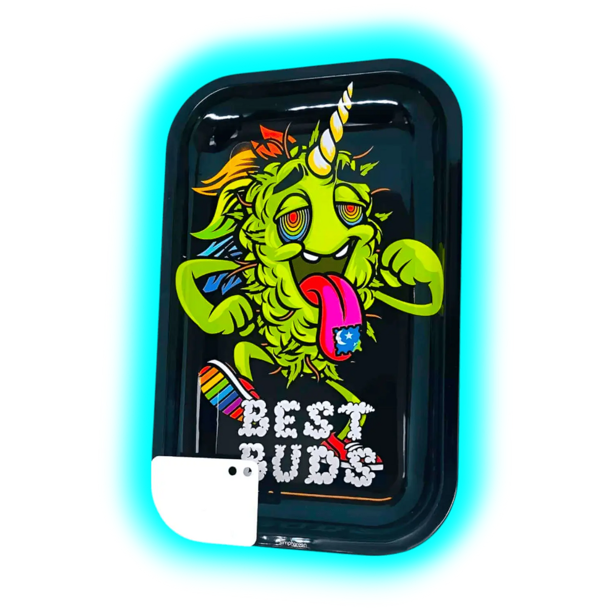 Best Buds Rolling Tray M LSD with Magnetic Grinder Card 175 x 275mm