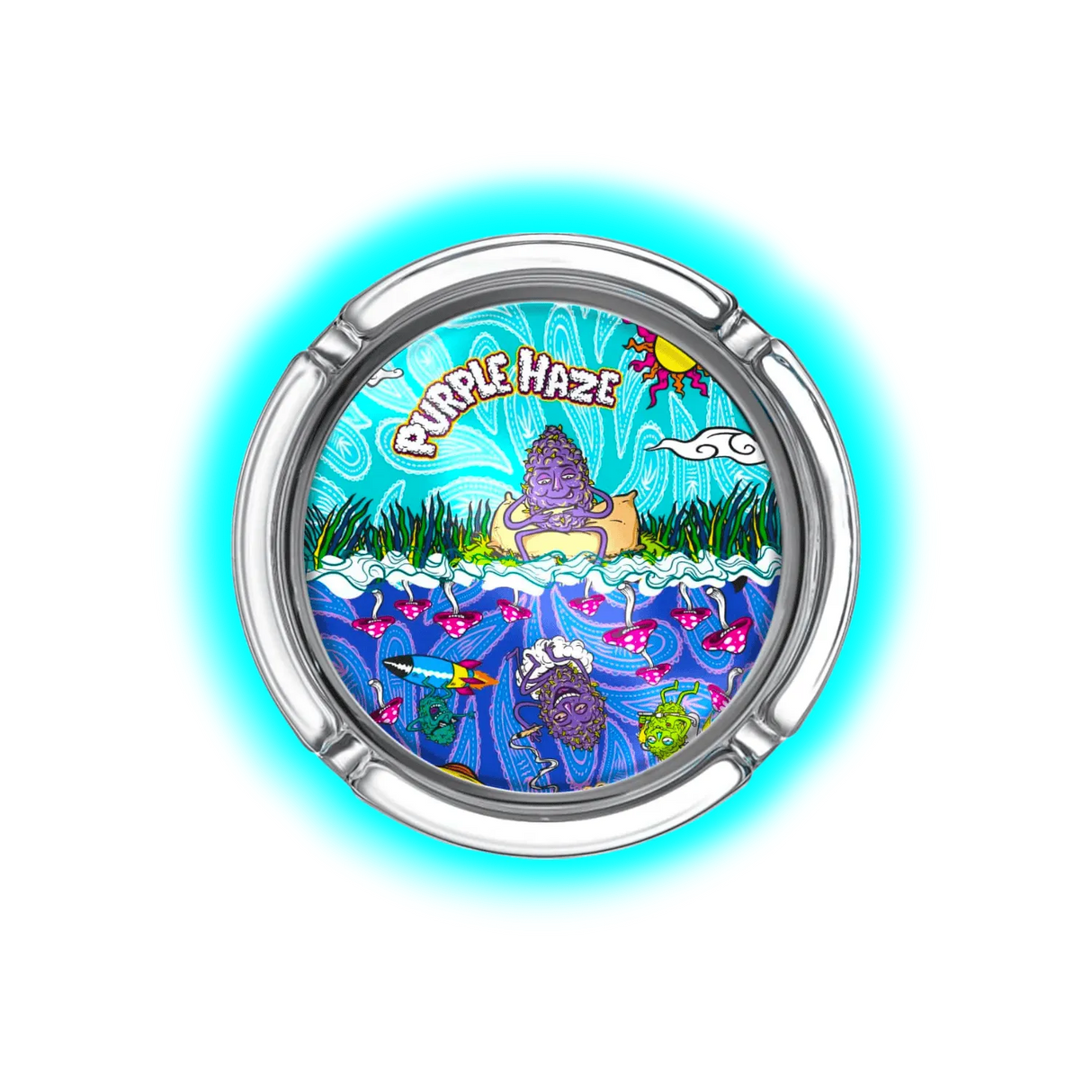 Best Buds Small Glass Ashtrays Purple Haze