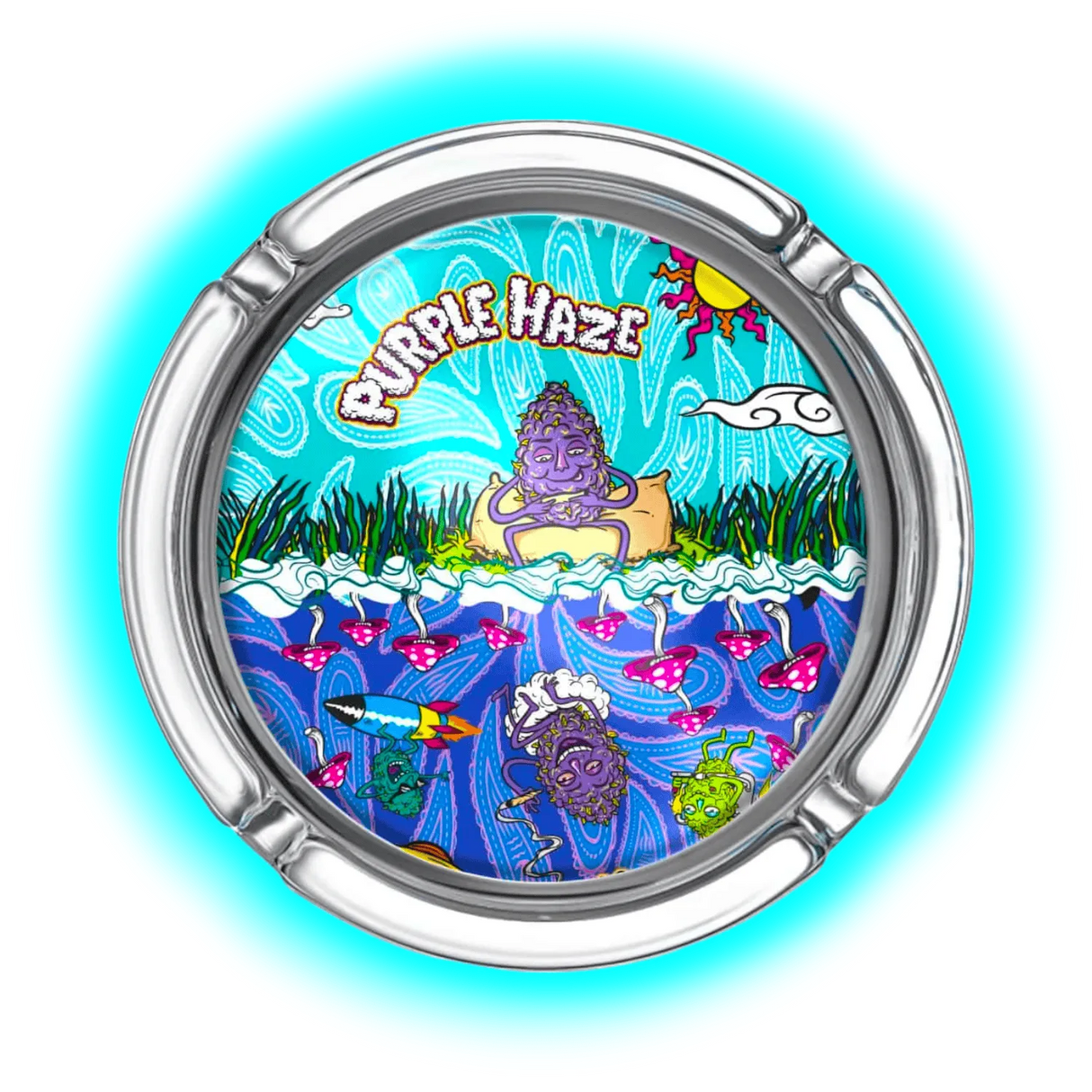 Best Buds Small Glass Ashtrays Purple Haze