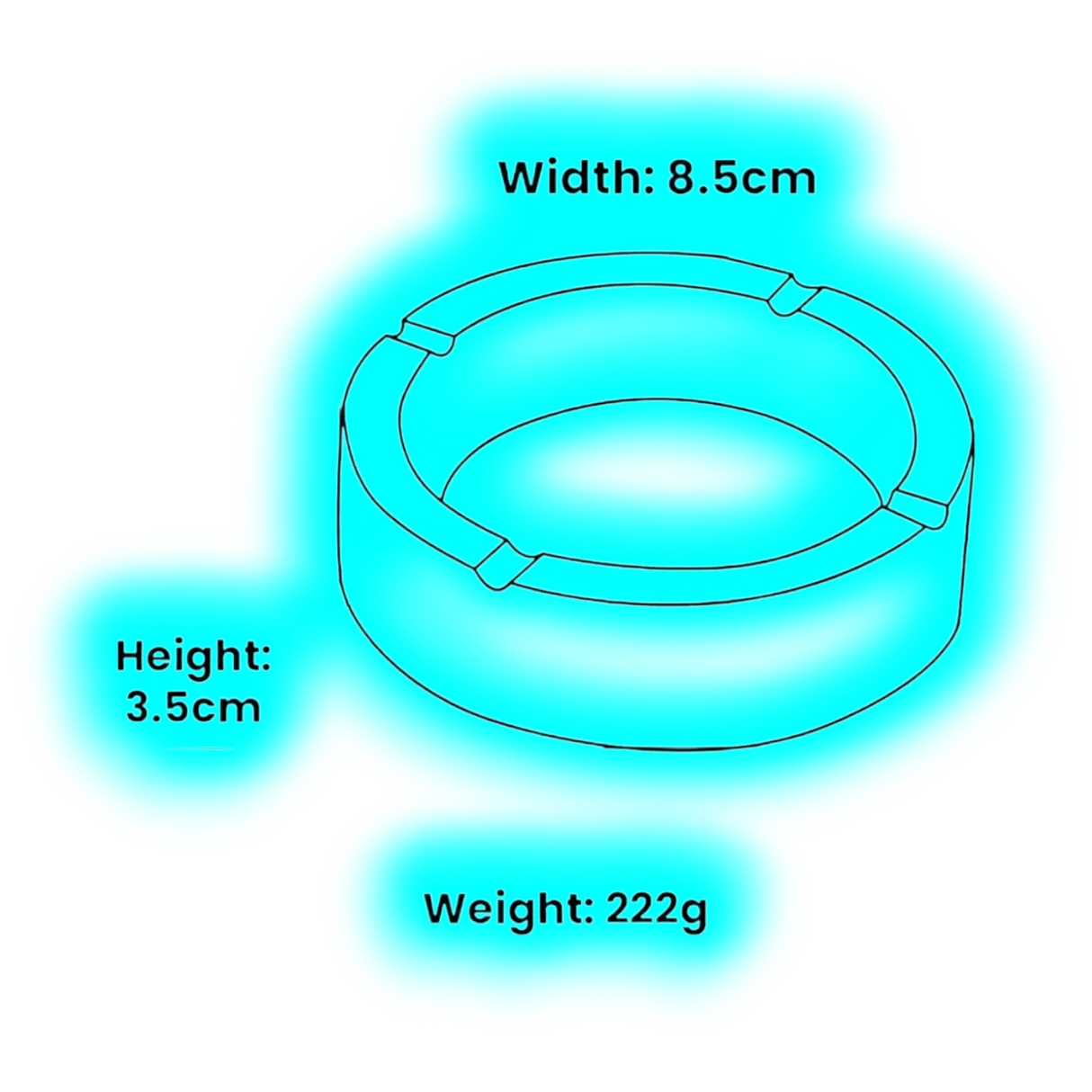 Best Buds Small Glass Ashtrays Purple Haze