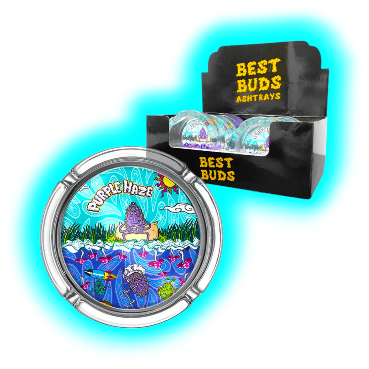 Best Buds Small Glass Ashtrays Purple Haze
