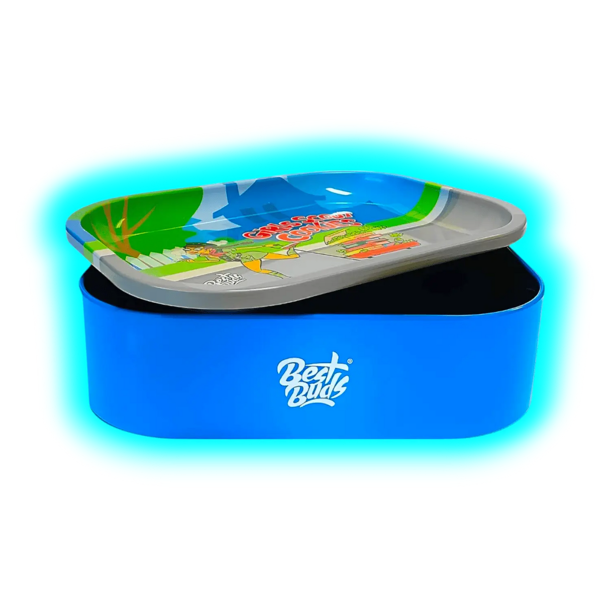 Best Buds Thin Box Rolling Tray with Storage Girls Scout Cookies