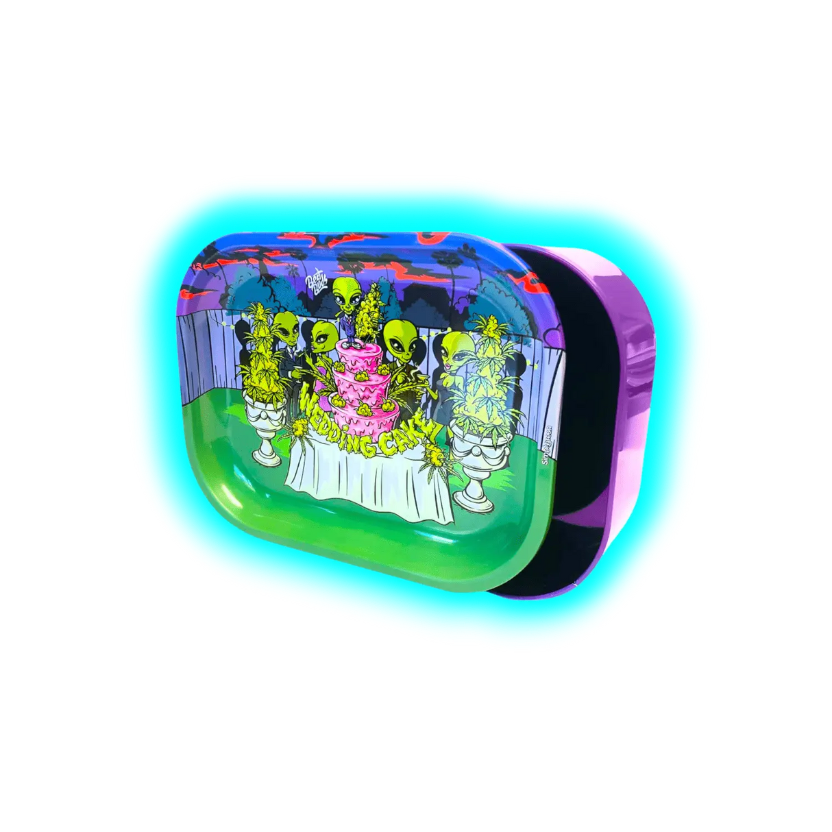 Best Buds Thin Box Rolling Tray with Storage Wedding Cake