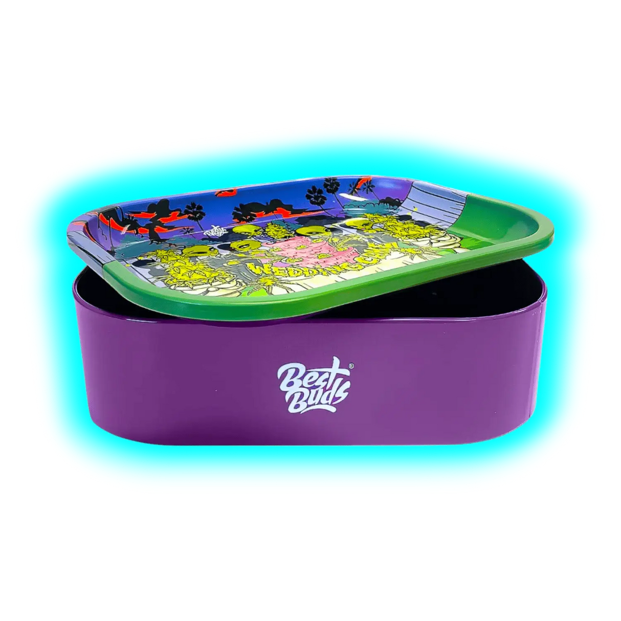 Best Buds Thin Box Rolling Tray with Storage Wedding Cake