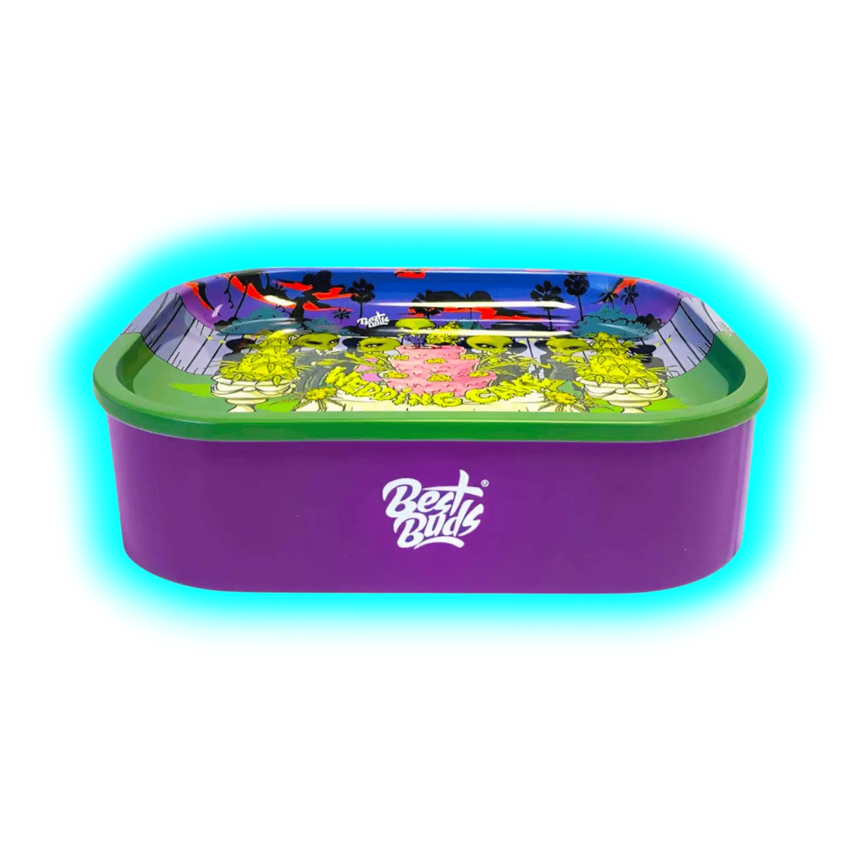 Best Buds Thin Box Rolling Tray with Storage Wedding Cake