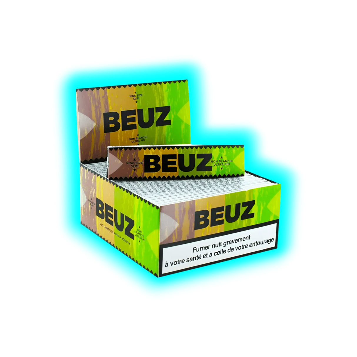 Beuz Papers King Size Slim Brown Unbleached Display 50pcs