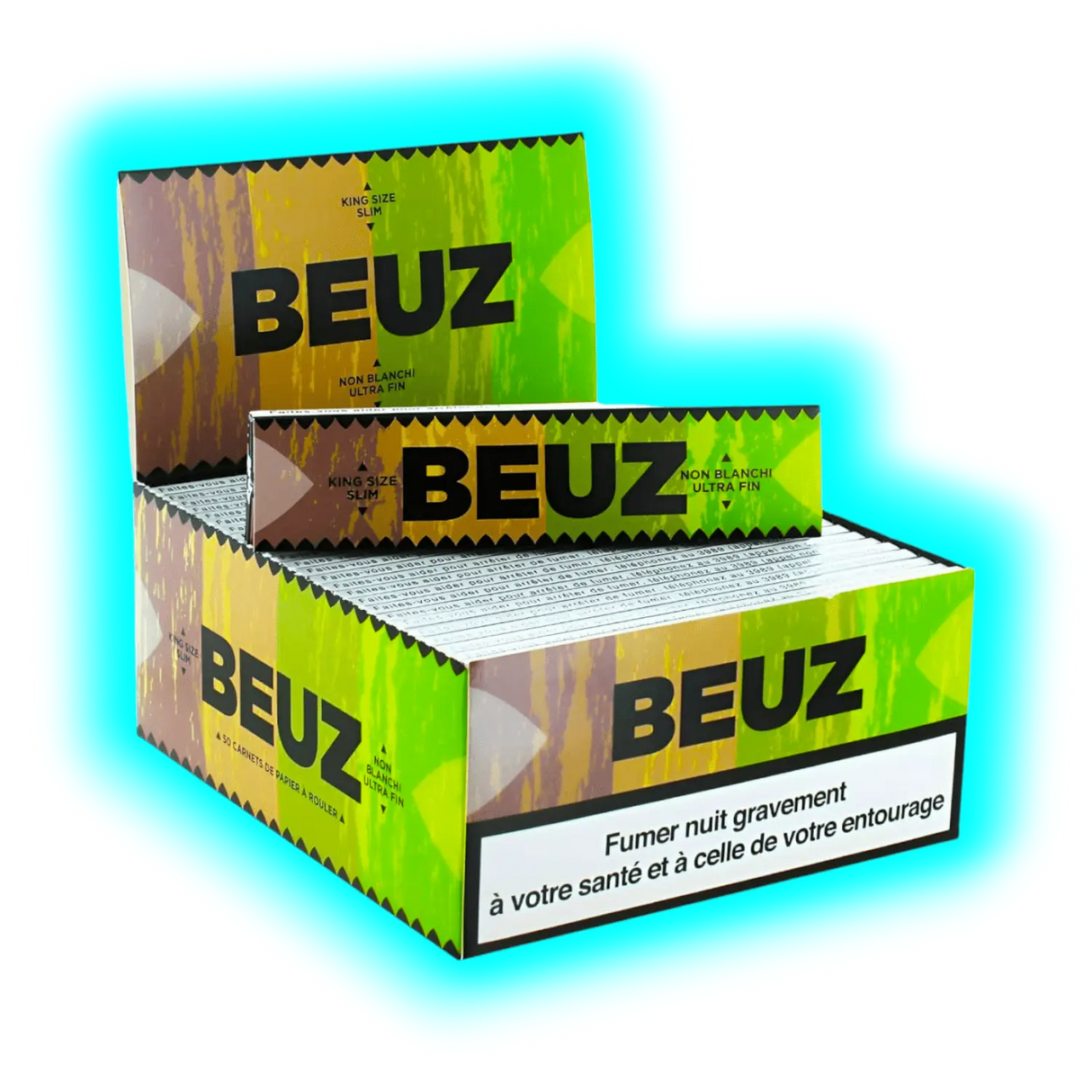 Beuz Papers King Size Slim Brown Unbleached Display 50pcs