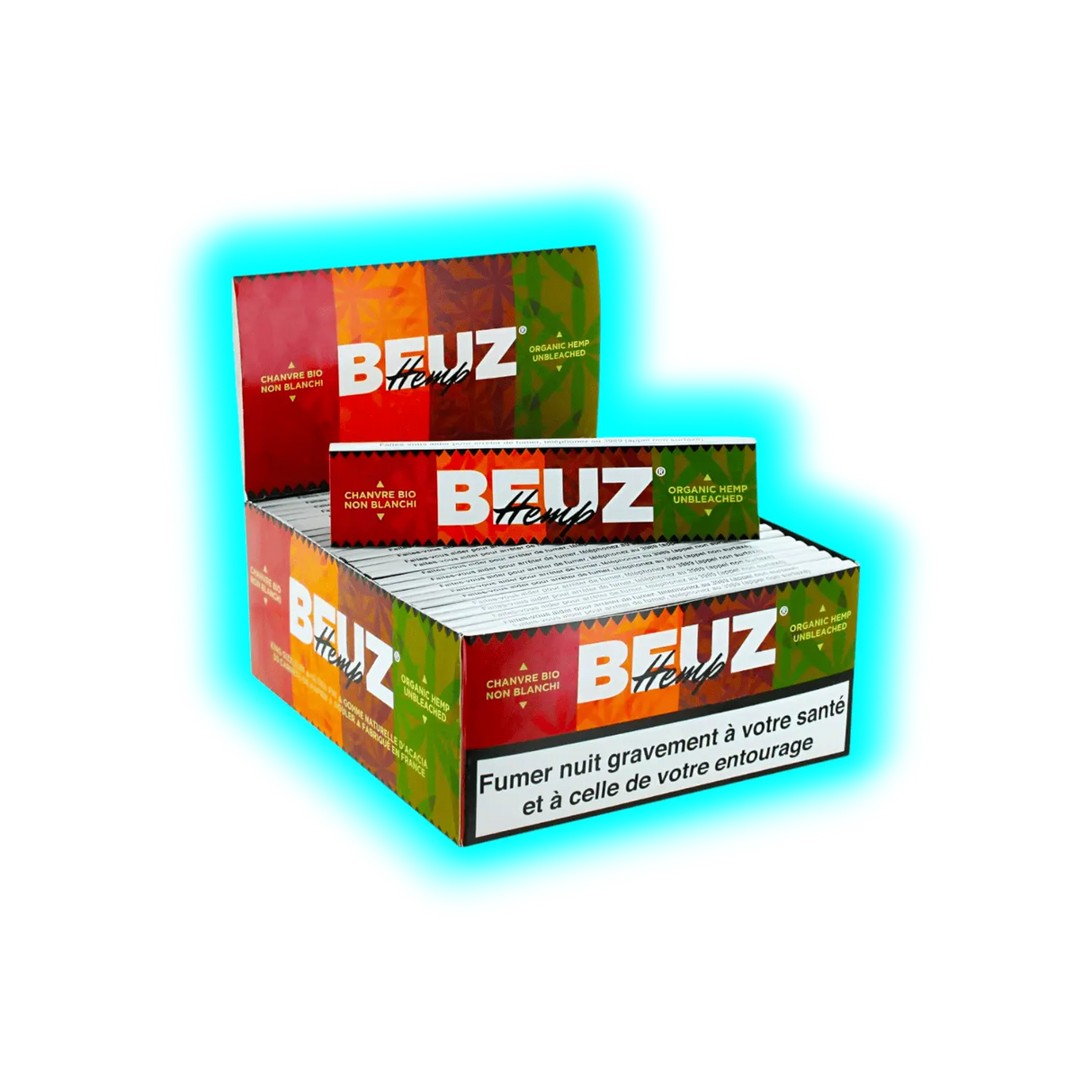 Beuz Papers King Size Slim Organic Hemp Unbleached Display 50pcs