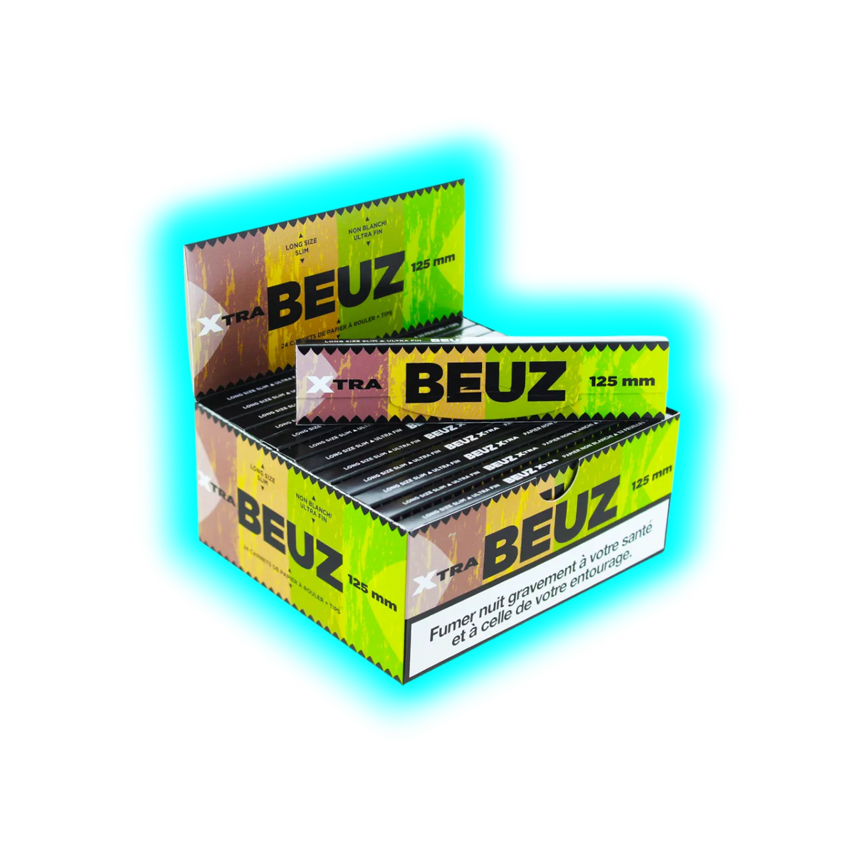 Beuz Papers Xtra Long Papers + Tips Brown Unbleached Box 24pcs