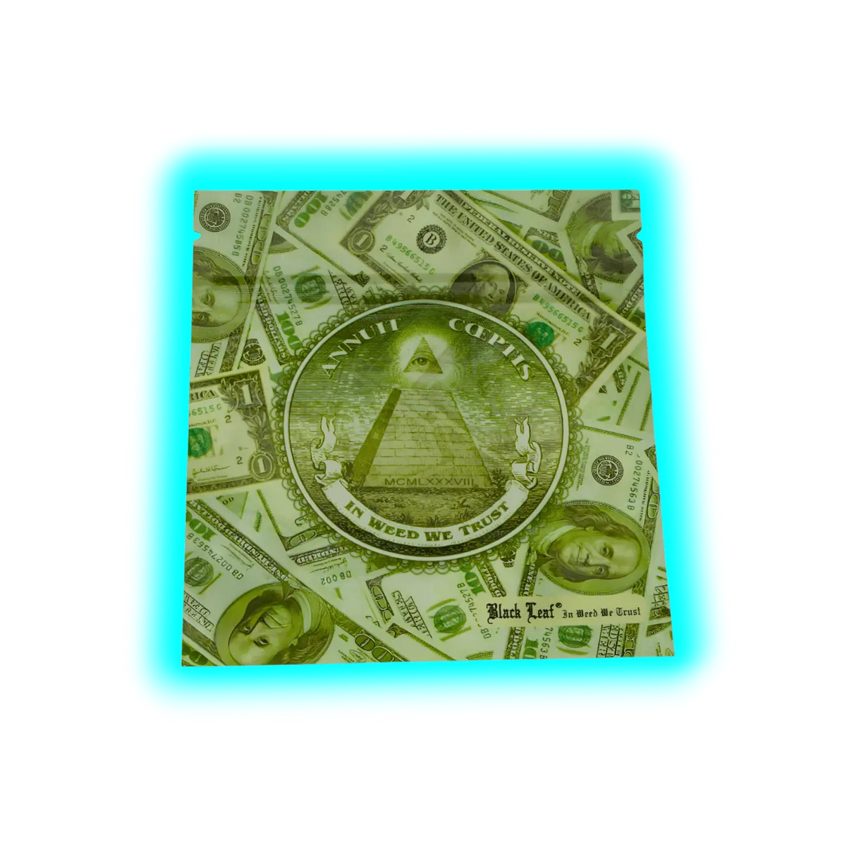 Black Dollar Smellproof Bags 114 x 102mm 50pcs