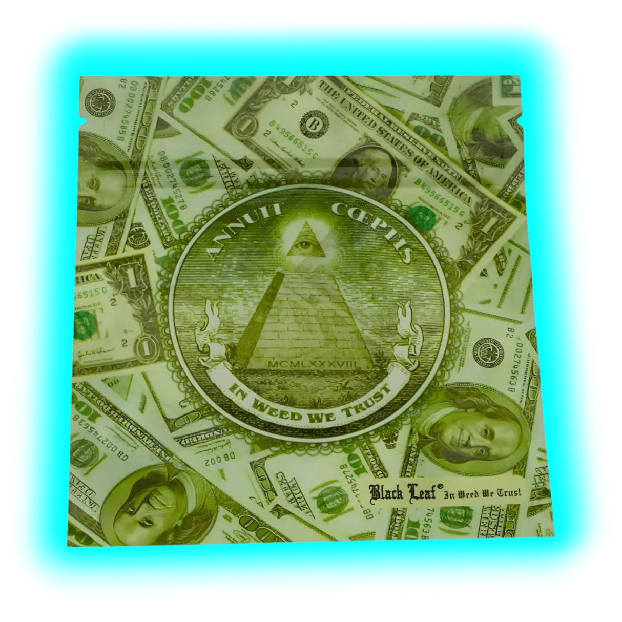 Black Dollar Smellproof Bags 114 x 102mm 50pcs