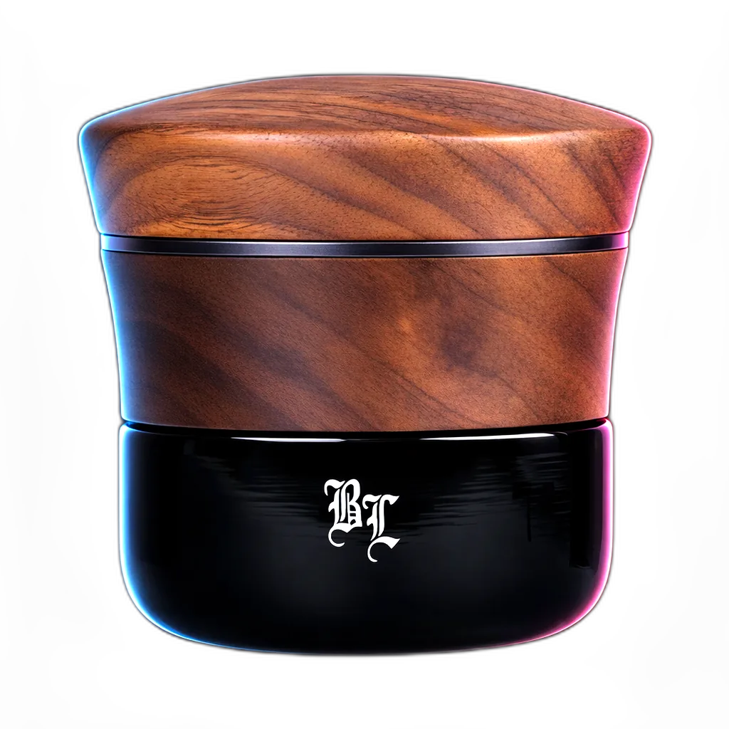 Black Leaf Alu Grinder 4 Parts Wood and Violet Glass