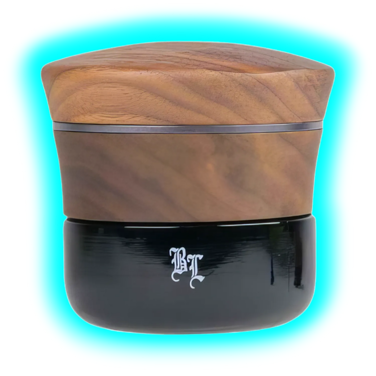 Black Leaf Alu Grinder 4 Parts Wood and Violet Glass
