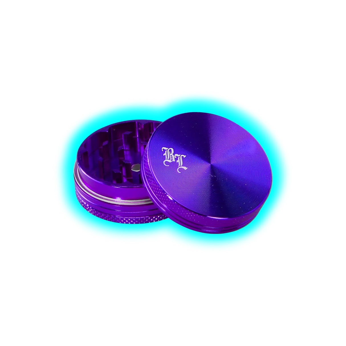 Black Leaf Aluminium Grinder 2 Part Anodized Aubergine