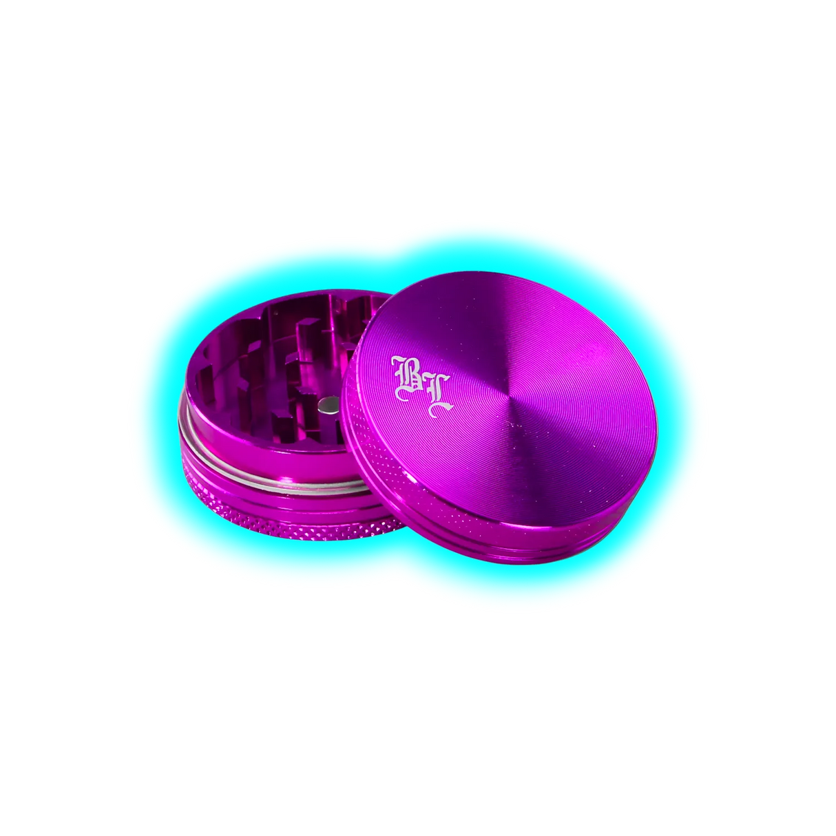 Black Leaf Aluminium Grinder 2 Part Anodized Violet