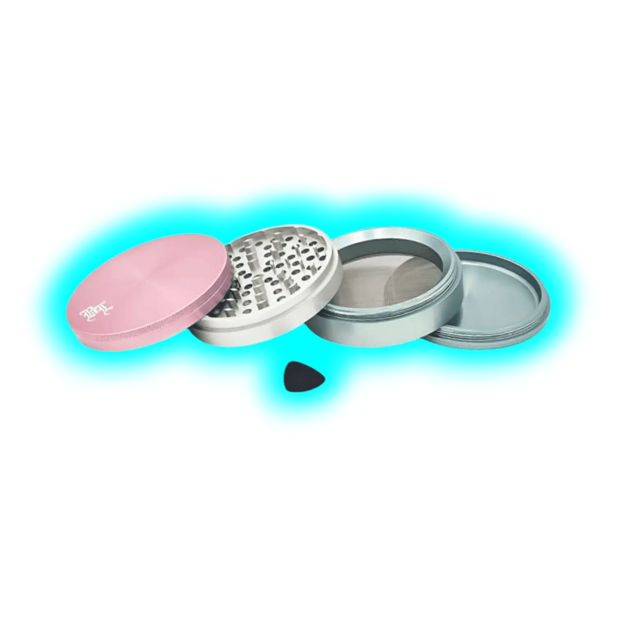 Black Leaf Aluminium Grinder 4 Parts 108mm