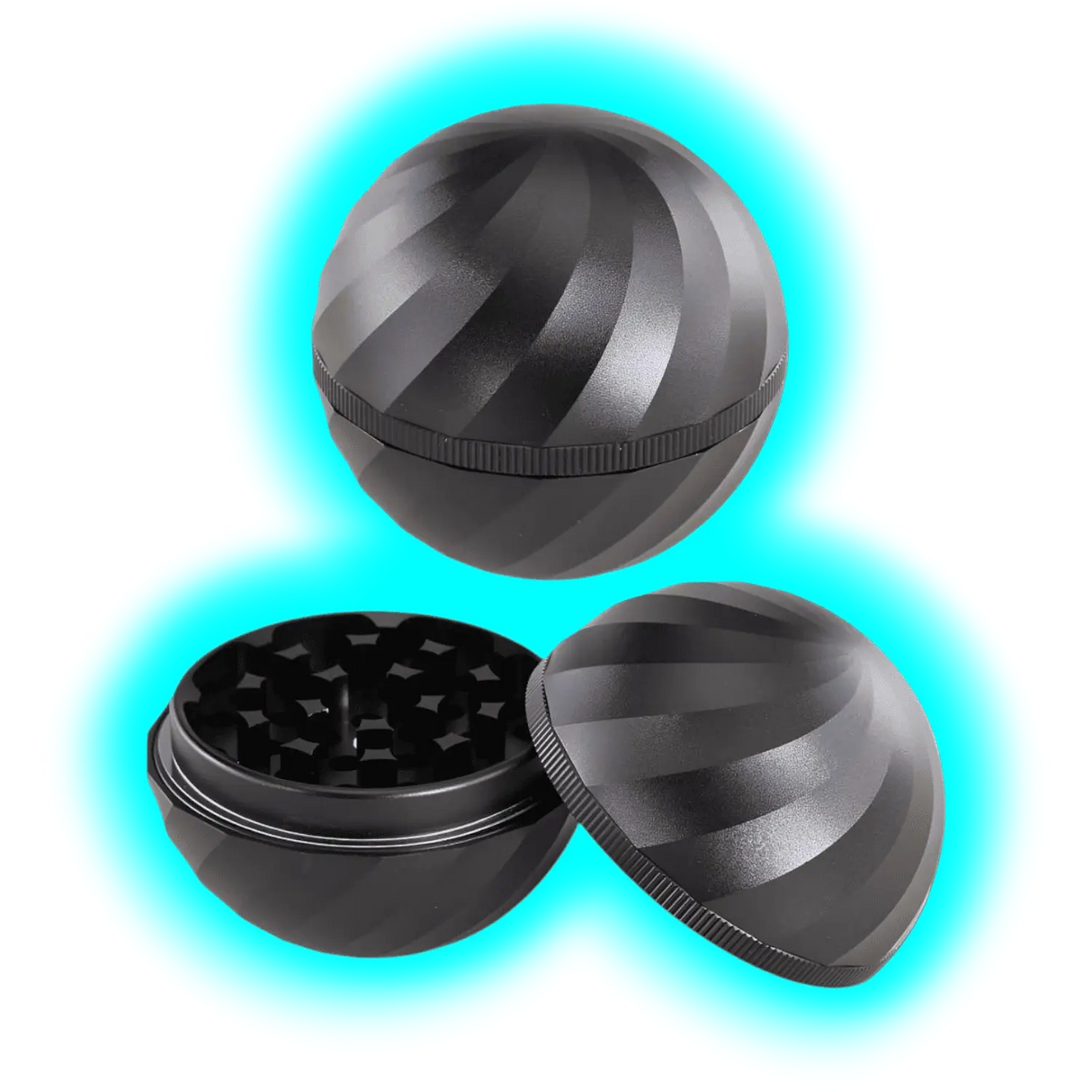 Black Leaf Ball Grinder 4Parts Black