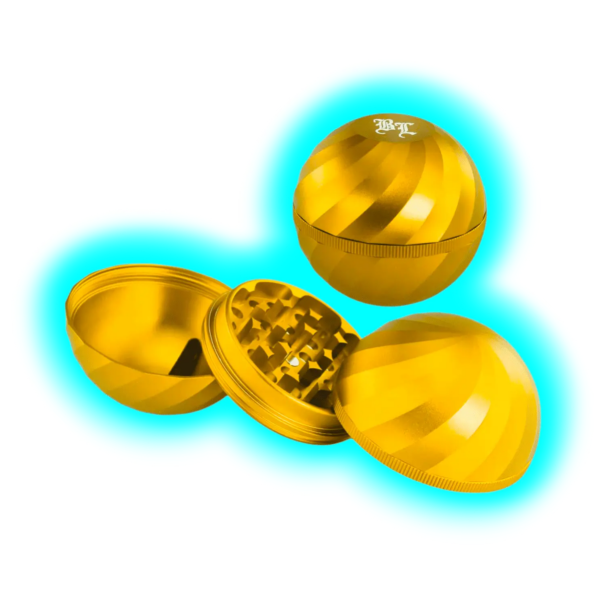 Black Leaf Ball Grinder 4Parts Gold