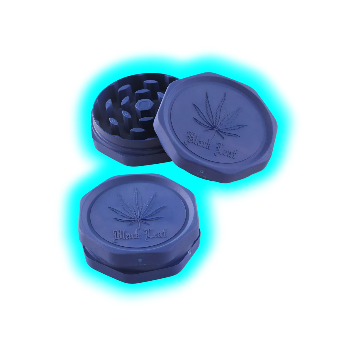 Black Leaf Biodegradable Grinder LEAF 2Parts 62mm Blue