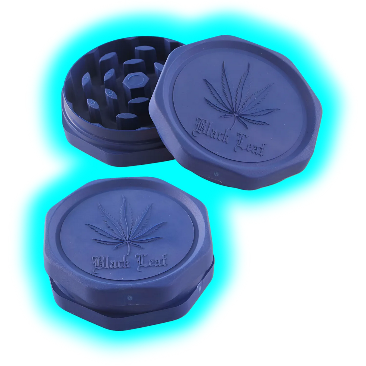 Black Leaf Biodegradable Grinder LEAF 2Parts 62mm Blue