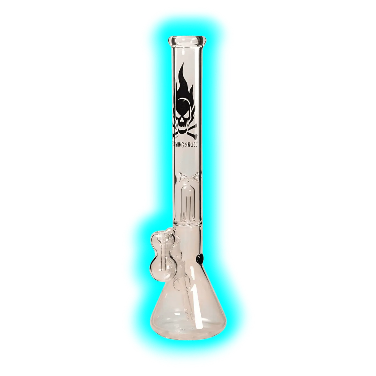Black Leaf Bong Ice Perkolator FLAMING SKULL
