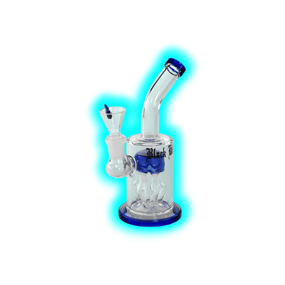 Black Leaf Bubbler mit Baumperkolator 17cm Blau