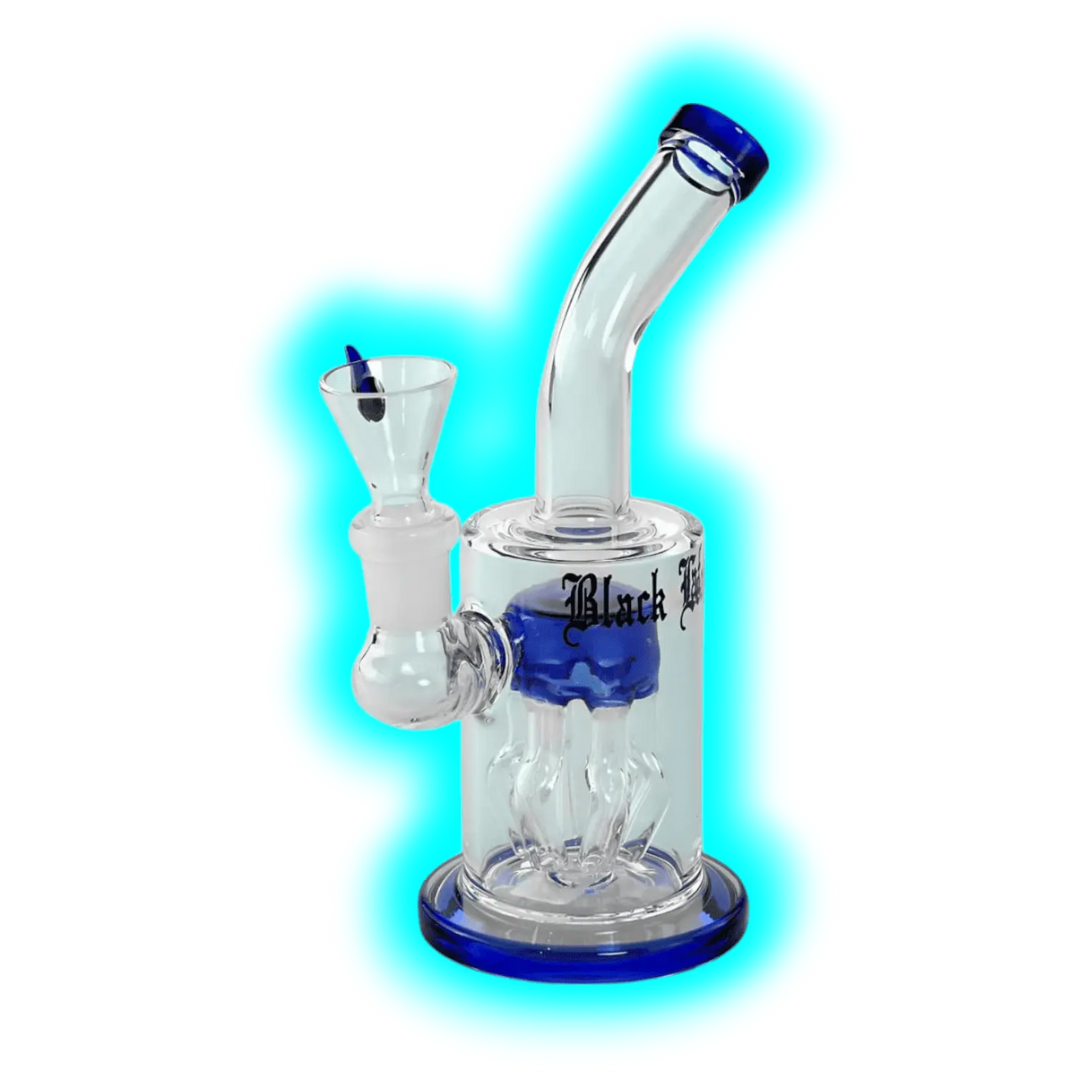 Black Leaf Bubbler mit Baumperkolator 17cm Blau