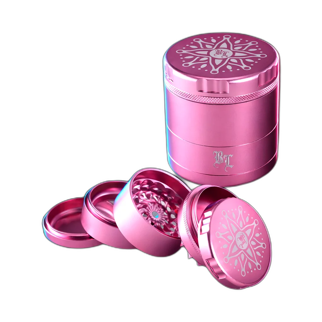 Black Leaf CNC Flower Grinder 5parts Pink 62mm