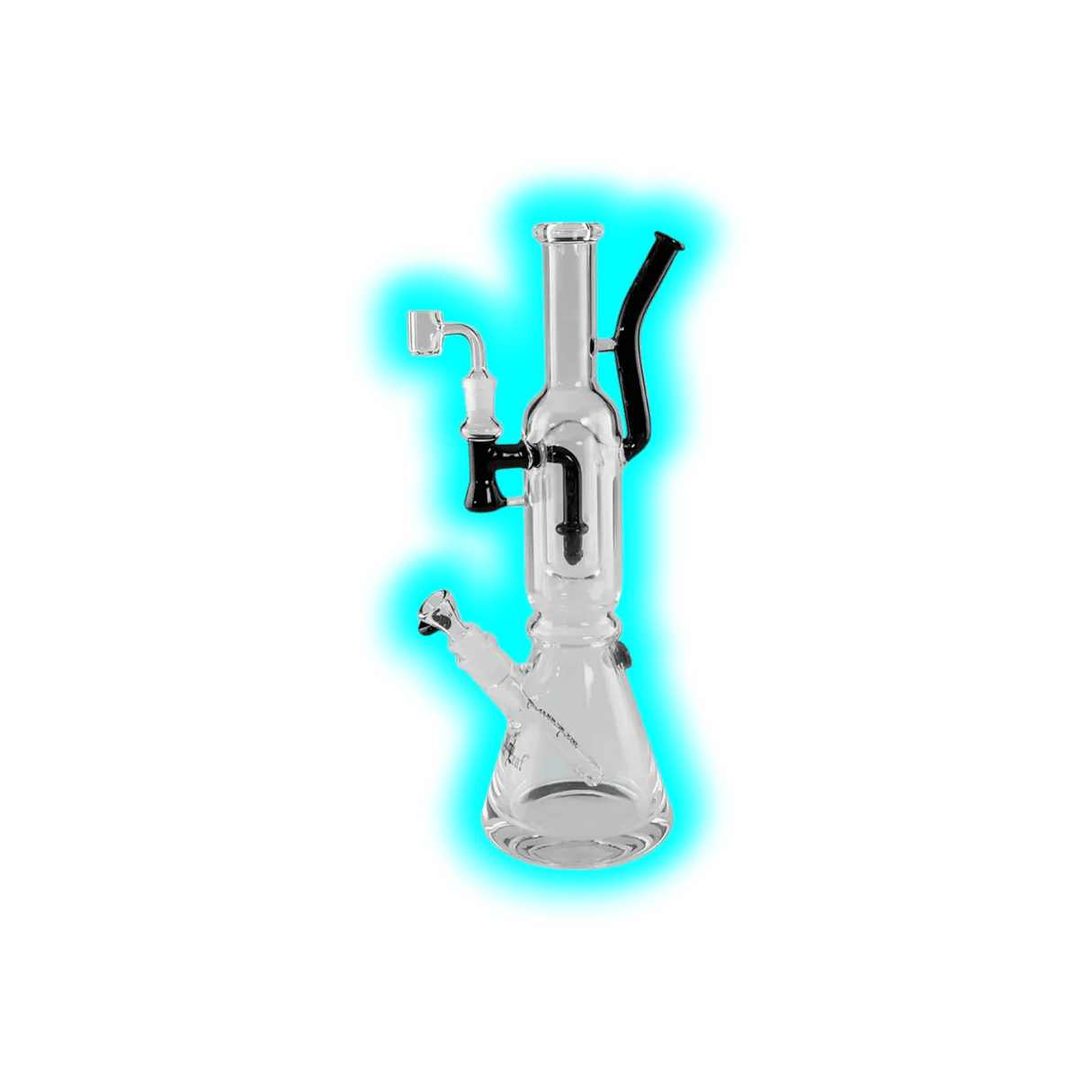 Black Leaf Double Track Bong mit 2 Mundstücken 40cm