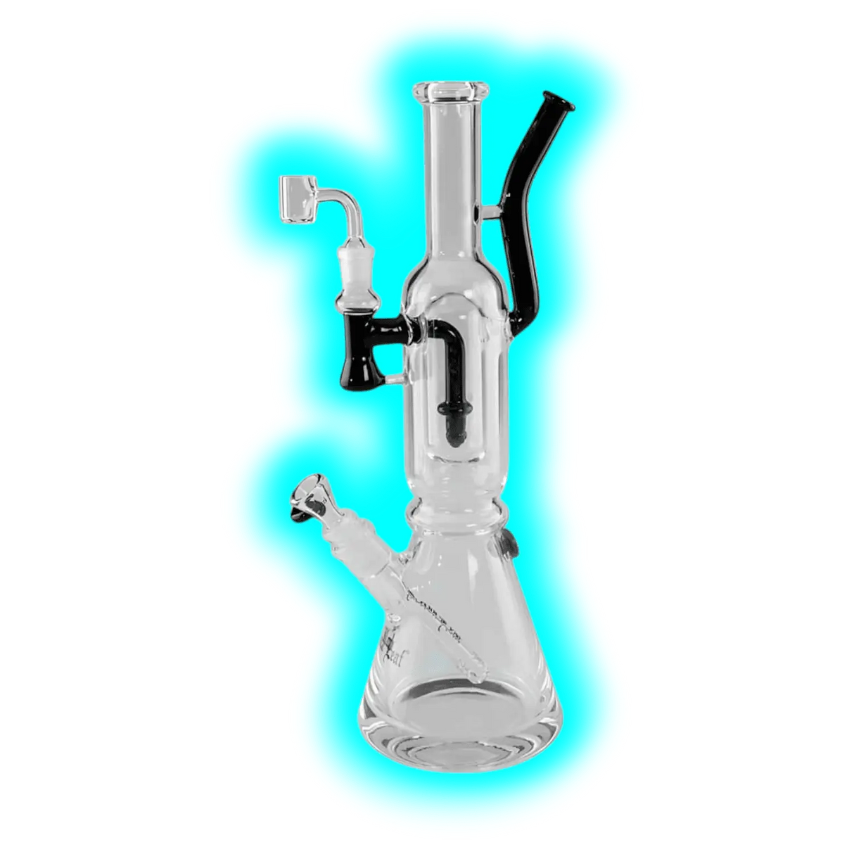 Black Leaf Double Track Bong mit 2 Mundstücken 40cm