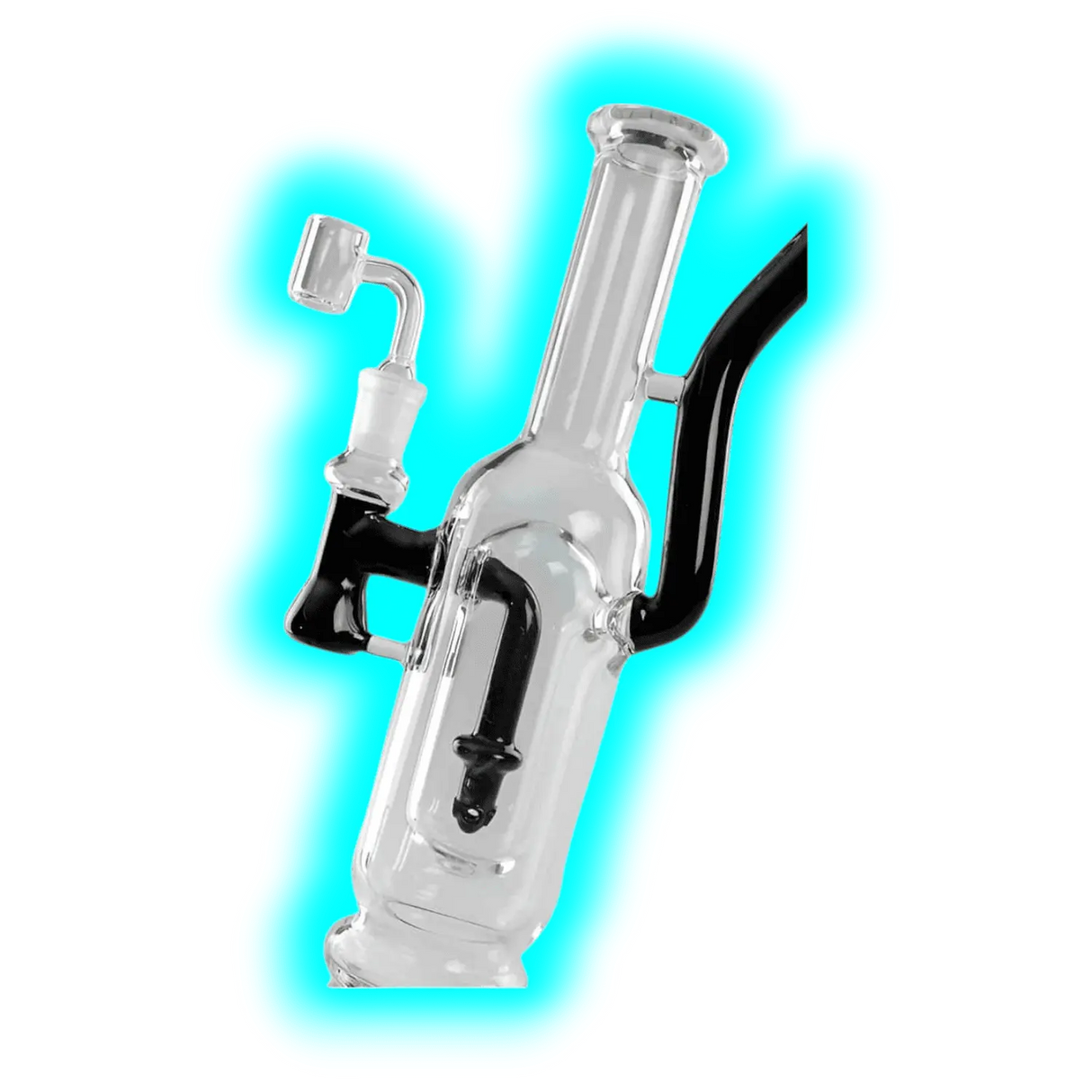 Black Leaf Double Track Bong mit 2 Mundstücken 40cm