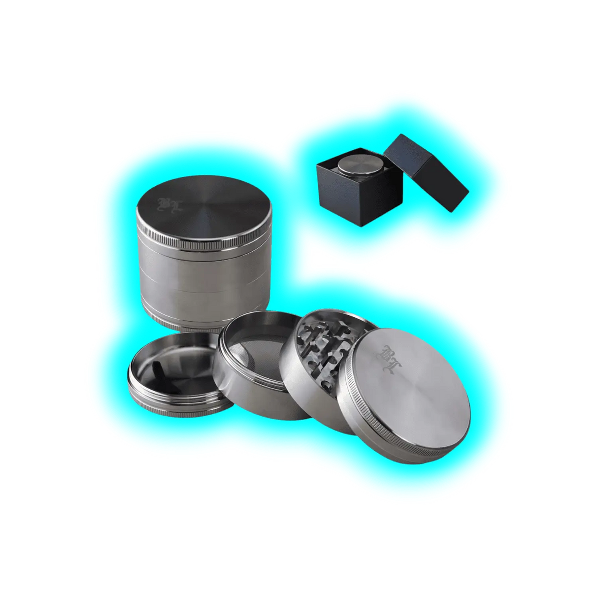 Black Leaf Edelstahl Grinder 4 Parts