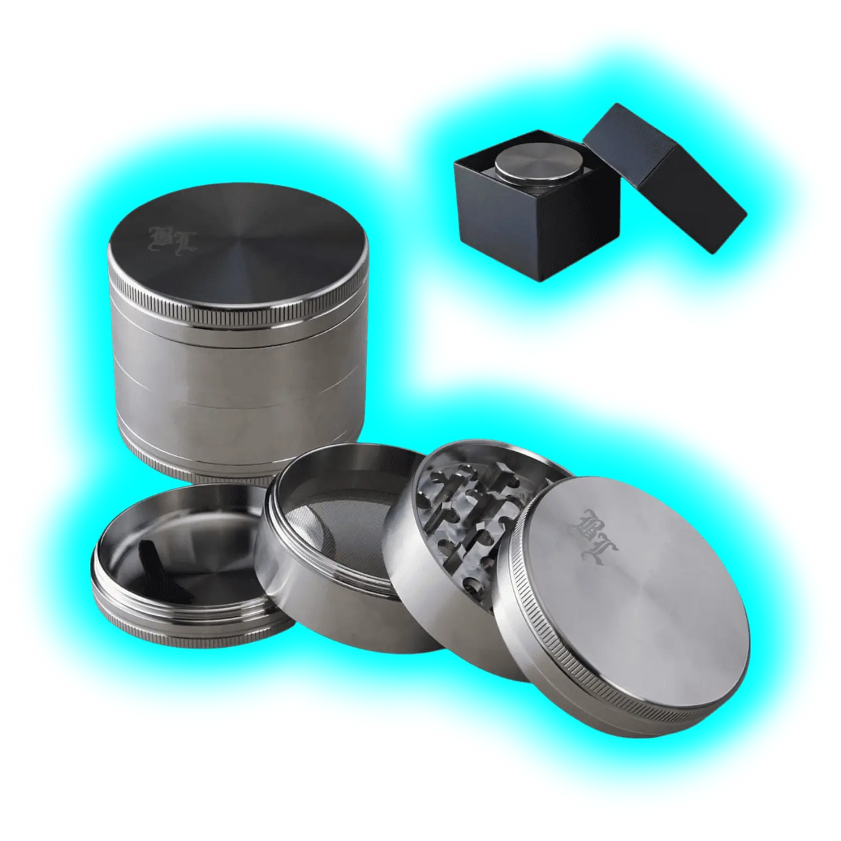 Black Leaf Edelstahl Grinder 4 Parts