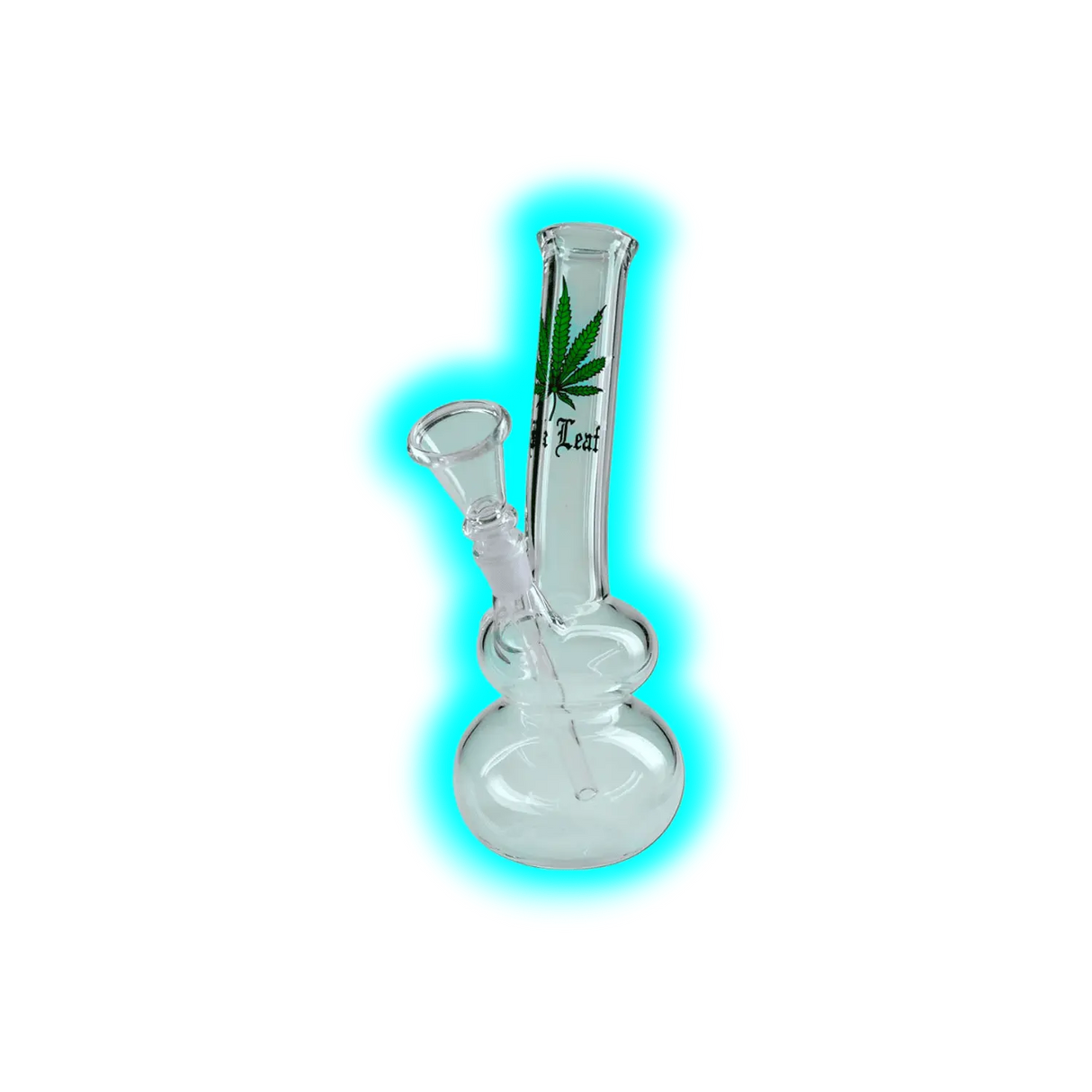 Black Leaf Glas Bong Doppelkugel 25cm