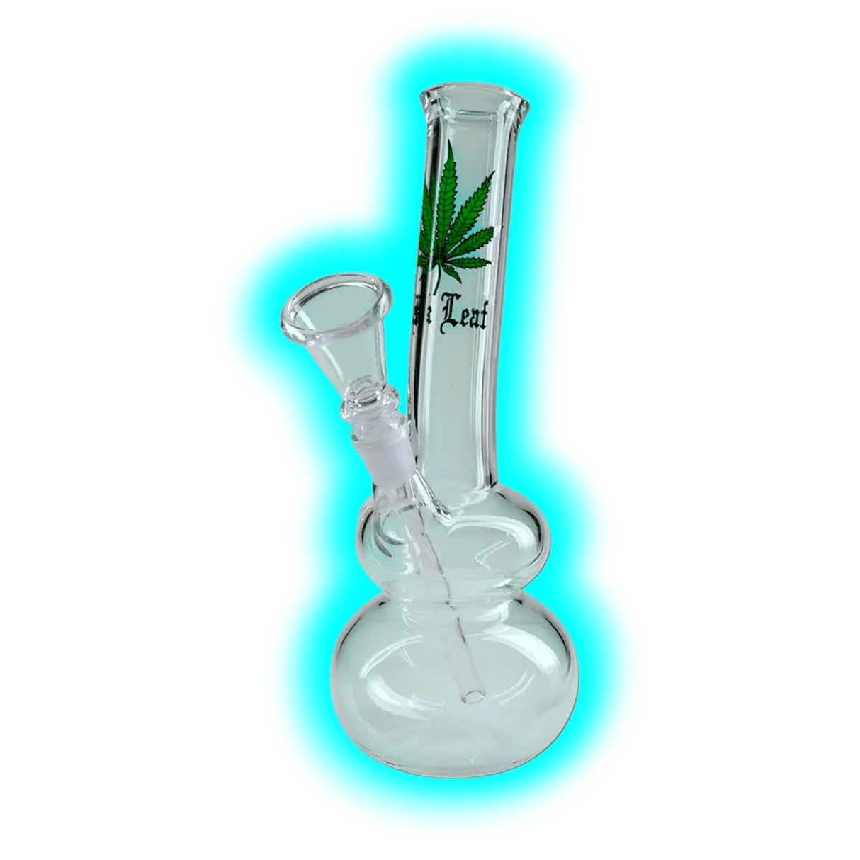 Black Leaf Glas Bong Doppelkugel 25cm